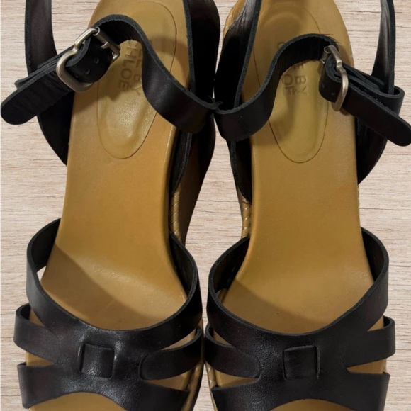 See By Chloe Black and Tan Leather Wedges - Picture 6 of 11